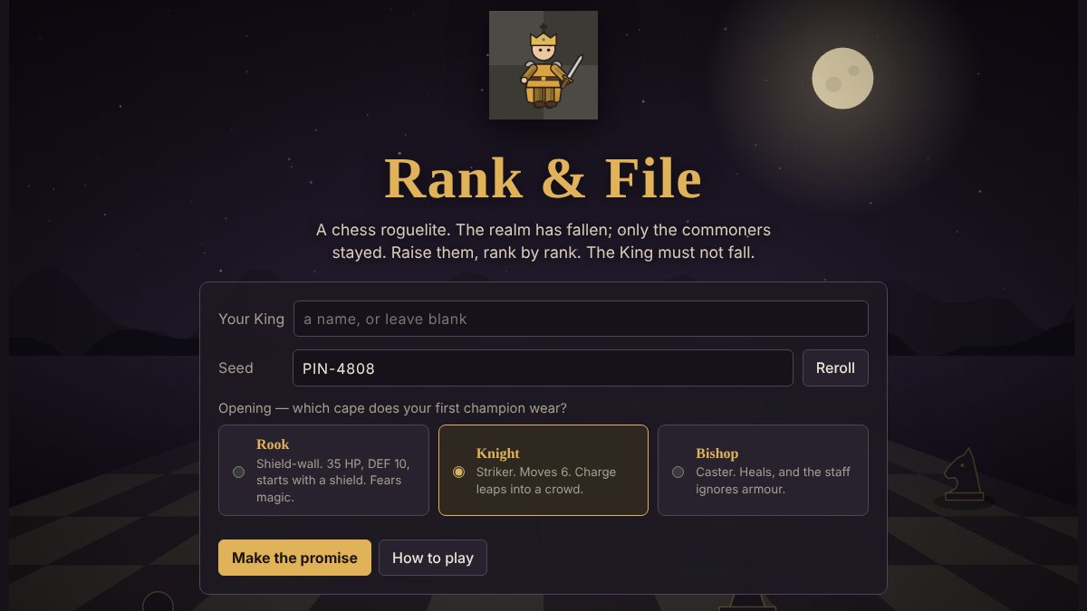 Rank & File title screen